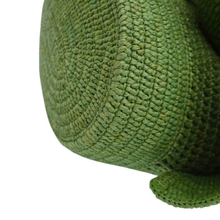 LOEWE | Green Raffia Ruffled Balloon Bucket Shoulder Bag