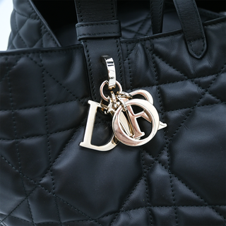 Black Cannage Quilted Toujours Large Tote Bag