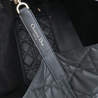 Black Cannage Quilted Toujours Large Tote Bag