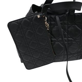 Black Cannage Quilted Toujours Large Tote Bag