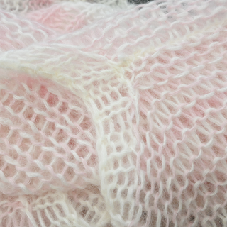 Pink & White Anagram Mohair Blend Oversized Sweater