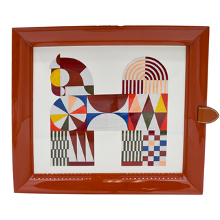 HERMES | Atrium Cheval Natte Lacquered Wood Tray with Original Box