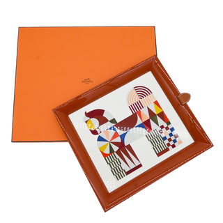 HERMES | Atrium Cheval Natte Lacquered Wood Tray with Original Box