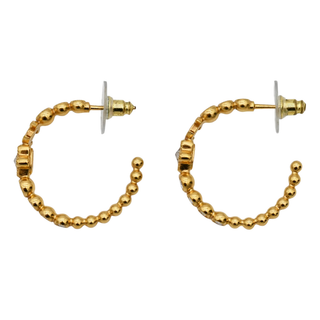 CHANEL | Crystal Star CC Hoop Earrings