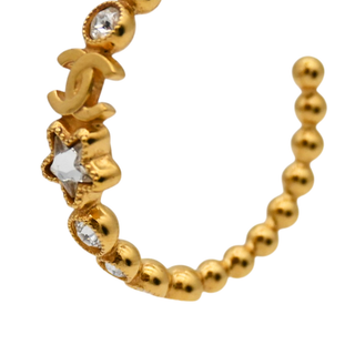 CHANEL | Crystal Star CC Hoop Earrings
