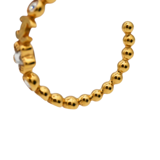 CHANEL | Crystal Star CC Hoop Earrings