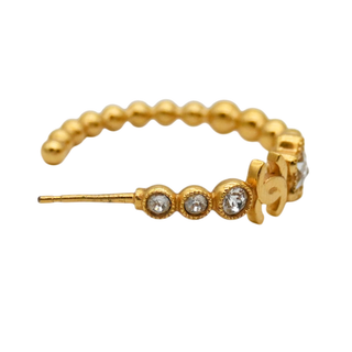 CHANEL | Crystal Star CC Hoop Earrings