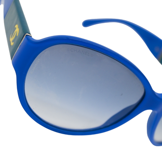 CC Logo Blue Round Sunglasses 5229-Q