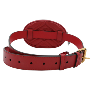 GG Marmont Matelassé Red Leather Belt Bag
