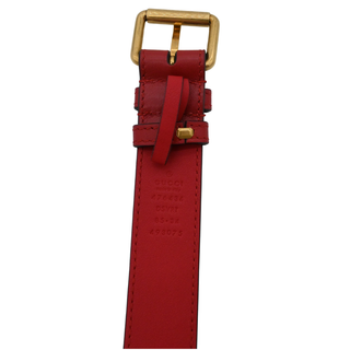 GG Marmont Matelassé Red Leather Belt Bag