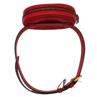GG Marmont Matelassé Red Leather Belt Bag
