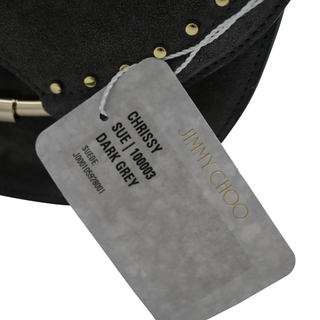 JIMMY CHOO | Chrissy Dark Grey Suede Studded Crossbody Bag