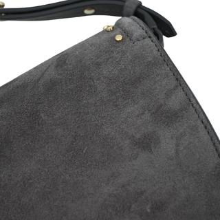 Chrissy Dark Grey Suede Studded Crossbody Bag