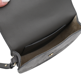 Chrissy Dark Grey Suede Studded Crossbody Bag
