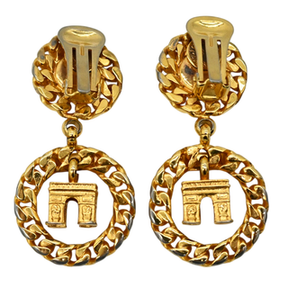 Faux Pearl Arc De Triomphe Clip Earrings