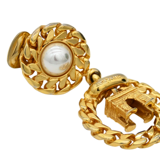 Faux Pearl Arc De Triomphe Clip Earrings