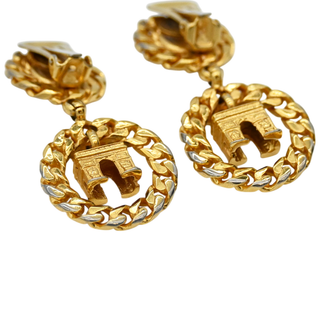 Faux Pearl Arc De Triomphe Clip Earrings