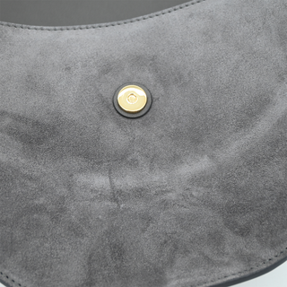 Chrissy Dark Grey Suede Studded Crossbody Bag