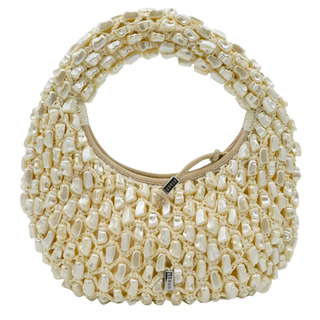Tommy Beaded Faux Pearl Top Handle Bag