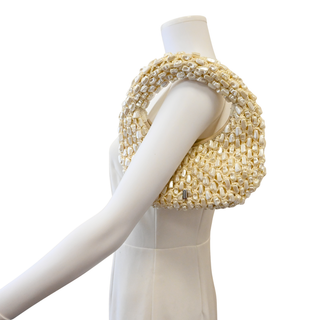 Tommy Beaded Faux Pearl Top Handle Bag