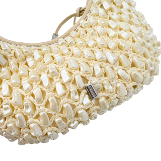 Tommy Beaded Faux Pearl Top Handle Bag