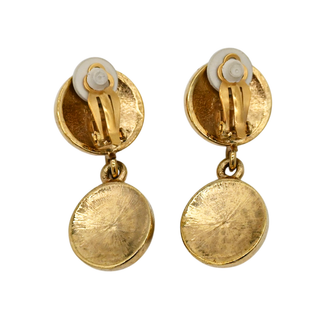 Faux Pearl Double Circle Clip Earrings