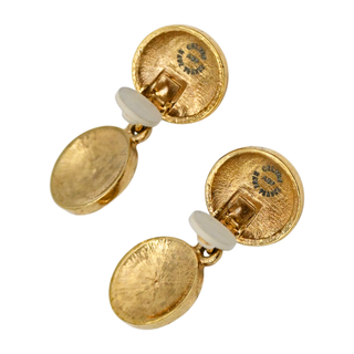 Faux Pearl Double Circle Clip Earrings