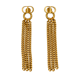 CD Logo Tassel Drop Earrings