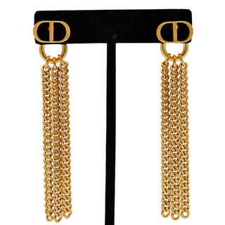 CD Logo Tassel Drop Earrings