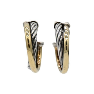 DAVID YURMAN | Sterling Silver & 18K Gold Crossover Small Hoop Earrings