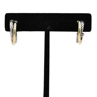 DAVID YURMAN | Sterling Silver & 18K Gold Crossover Small Hoop Earrings
