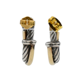 DAVID YURMAN | Sterling Silver & 18K Gold Crossover Small Hoop Earrings
