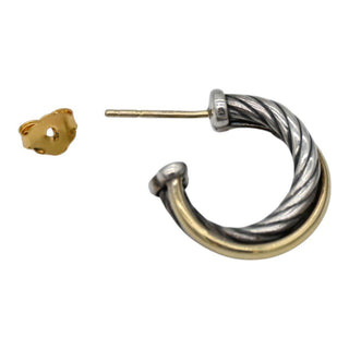 DAVID YURMAN | Sterling Silver & 18K Gold Crossover Small Hoop Earrings