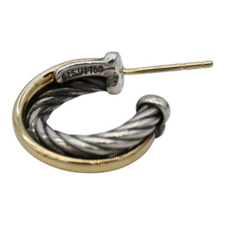 DAVID YURMAN | Sterling Silver & 18K Gold Crossover Small Hoop Earrings