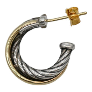 DAVID YURMAN | Sterling Silver & 18K Gold Crossover Small Hoop Earrings