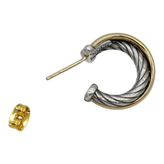 DAVID YURMAN | Sterling Silver & 18K Gold Crossover Small Hoop Earrings