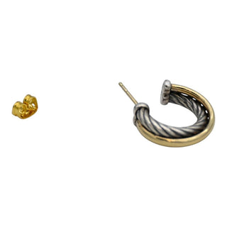 DAVID YURMAN | Sterling Silver & 18K Gold Crossover Small Hoop Earrings