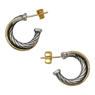 DAVID YURMAN | Sterling Silver & 18K Gold Crossover Small Hoop Earrings