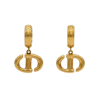 'CD' Logo Drop Earrings