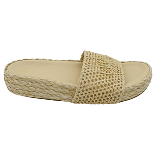 Isla Crochet Raffia Slide Sandals