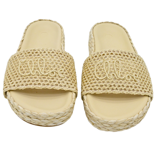 CHLOE | Isla Crochet Raffia Slide Sandals