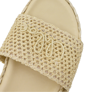 Isla Crochet Raffia Slide Sandals