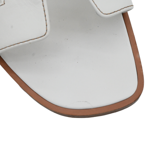 Oran White Leather Sandals