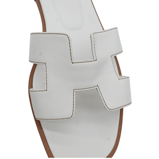 Oran White Leather Sandals