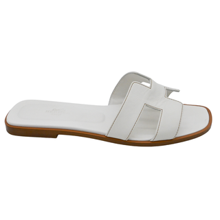 Oran White Leather Sandals
