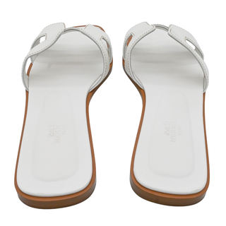 Oran White Leather Sandals