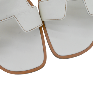 Oran White Leather Sandals