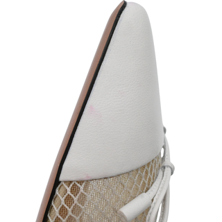 AQUAZZURA | Gioia White Mesh Cap Toe Ballet Flats