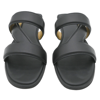 BOTTEGA VENETA | Black Leather H Band Flat Sandals