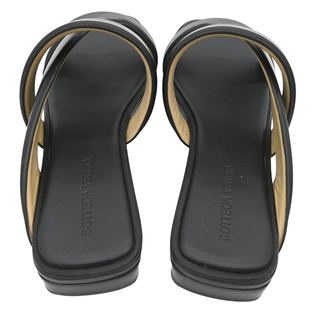 BOTTEGA VENETA | Black Leather H Band Flat Sandals